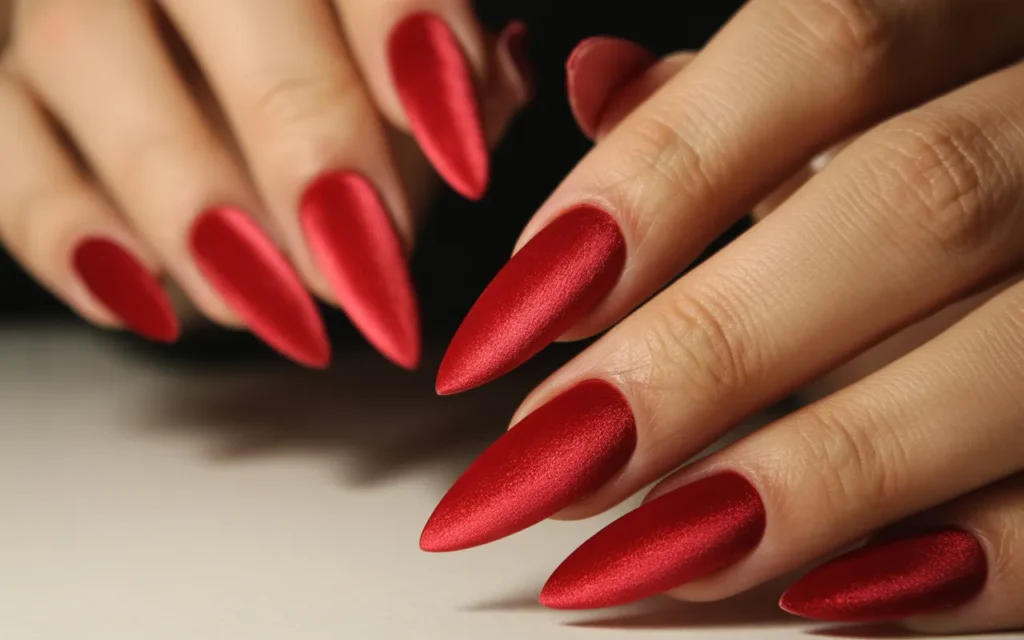 Velvet Red Christmas Nails