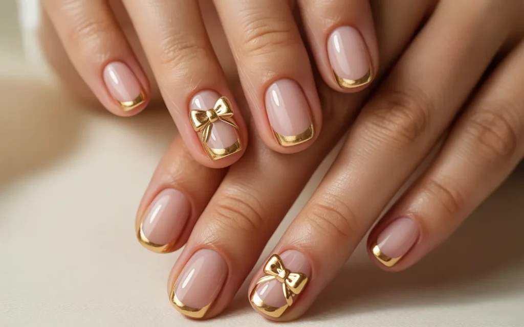 Gold Glitter with Bow