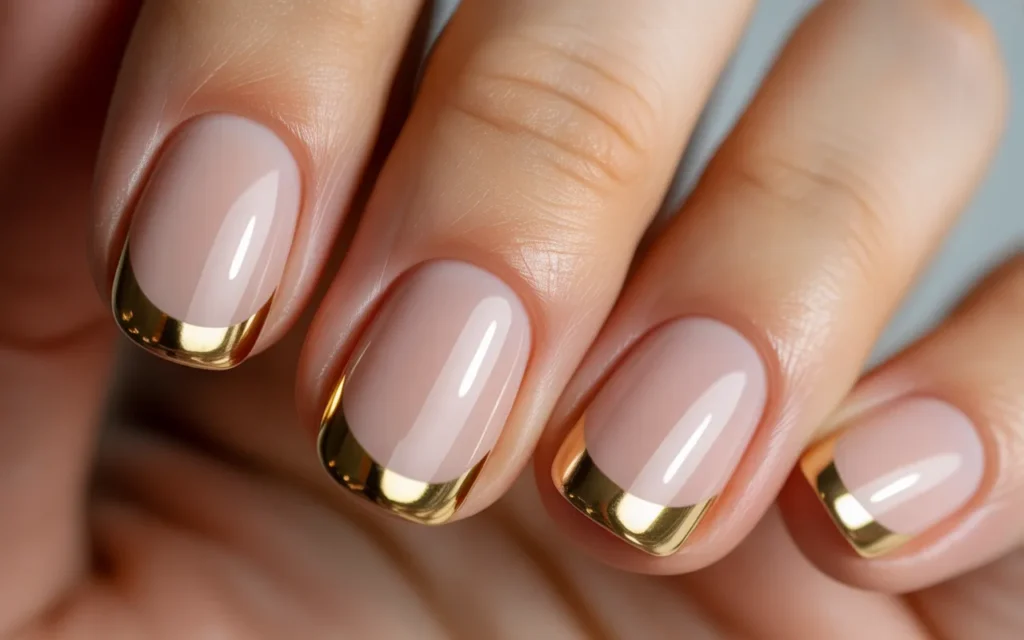 Chrome Gold French Tips
