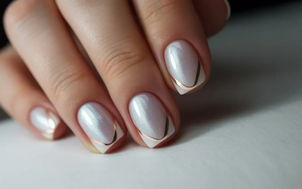 White Glitter French Tips