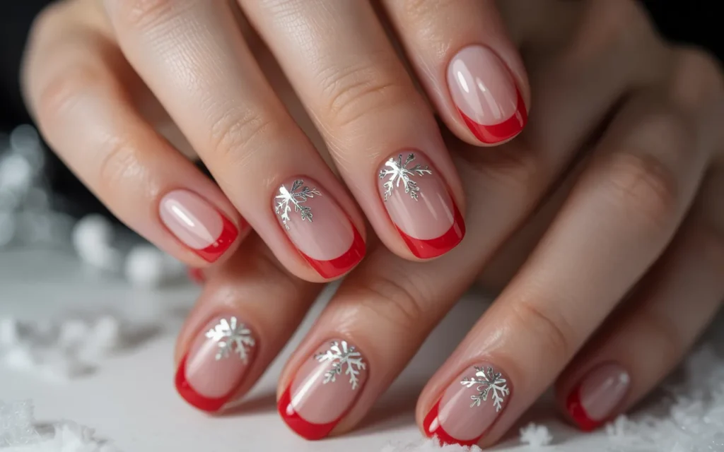 Snowflake Glitter Tips