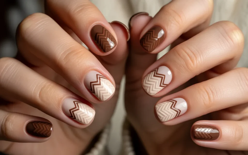 Zigzag Pattern Cozy Nails
