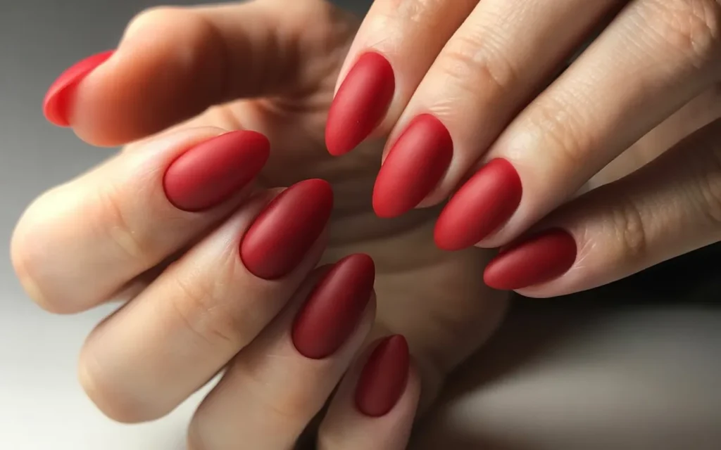 Matte Red Christmas Nails