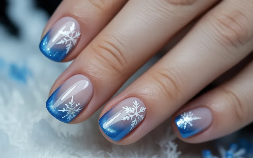 Icy Blue Ombre Tips