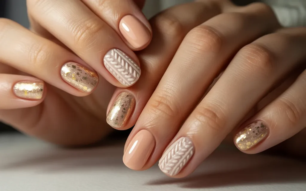 Glitter Accent Sweater Nails