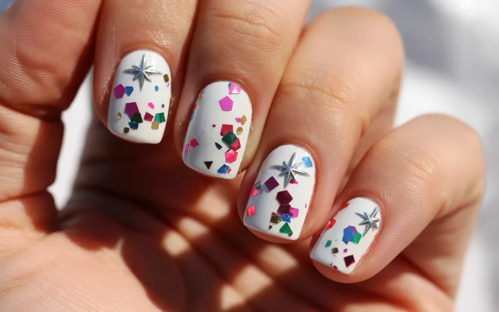 Chunky Colorful Glitter Nails