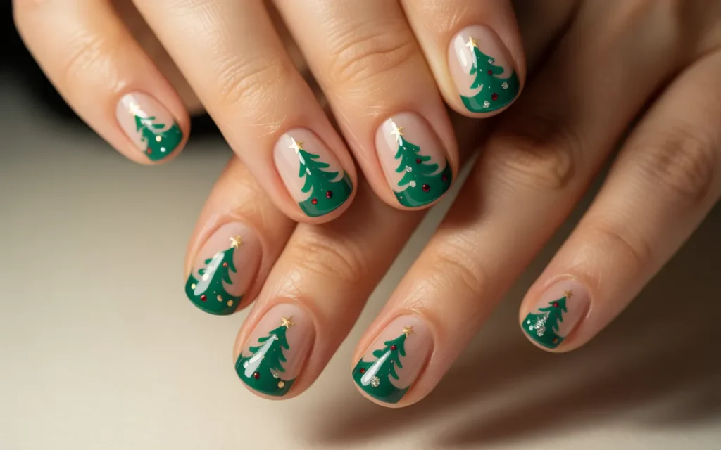 Christmas Tree French Tips