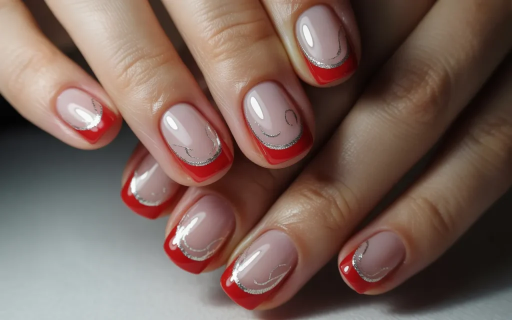 Red and Silver Swirly Tips