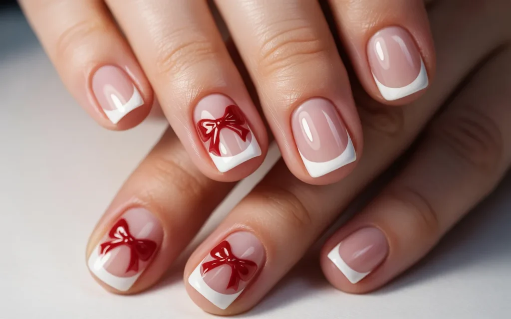 White Tips with Red Bows