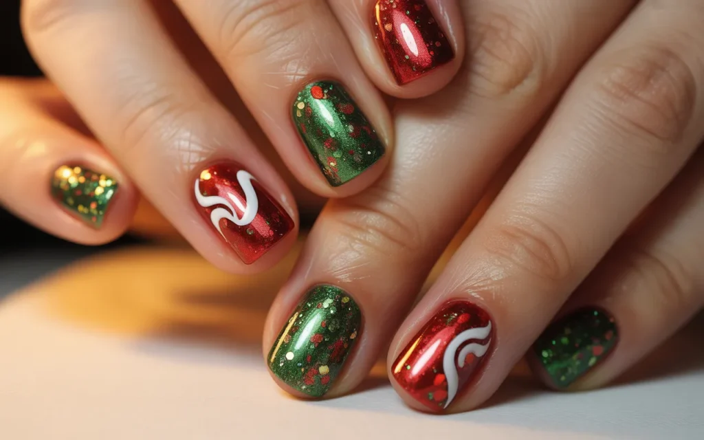 Red and Green Glitter Combo