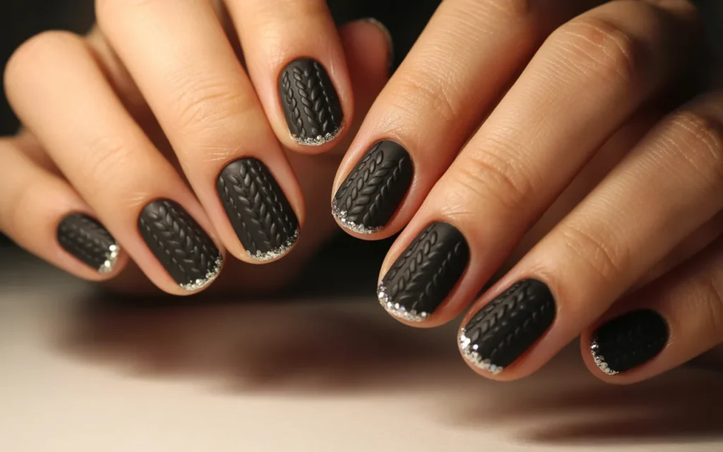 Black Cable-Knit Glam