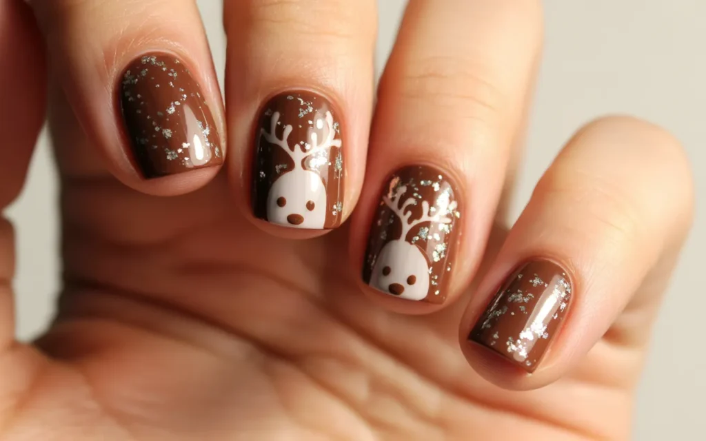 Brown and White Glitter Combo