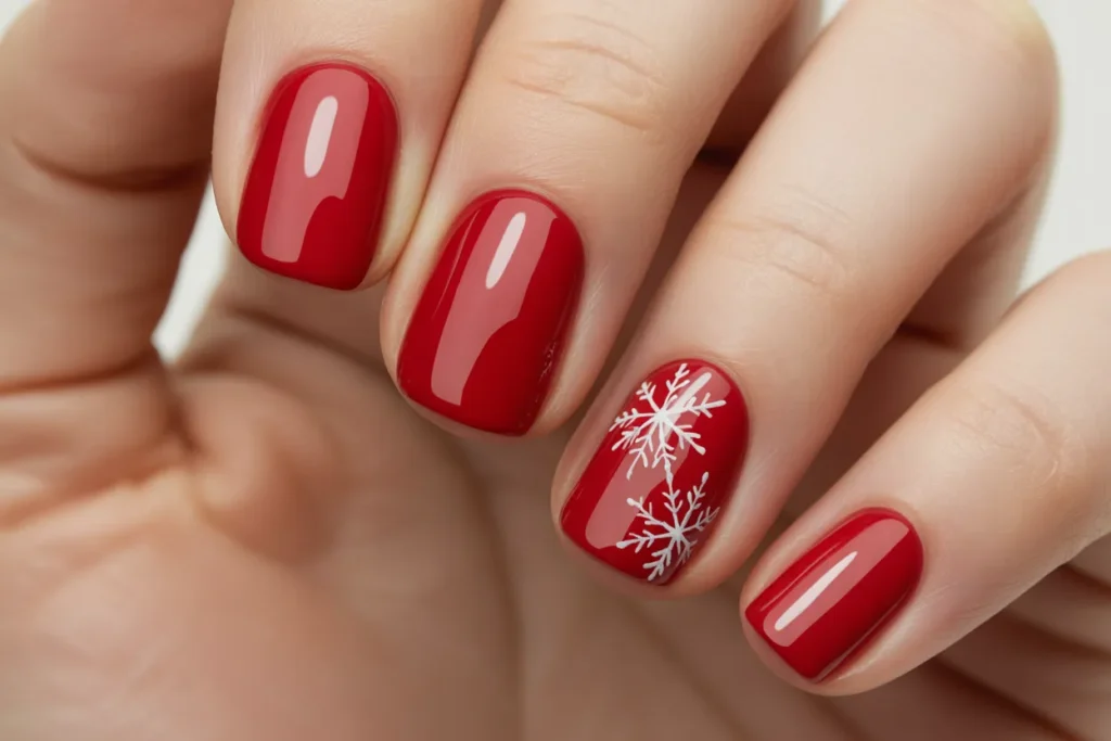 Classic Red with White Snowflake Accents
