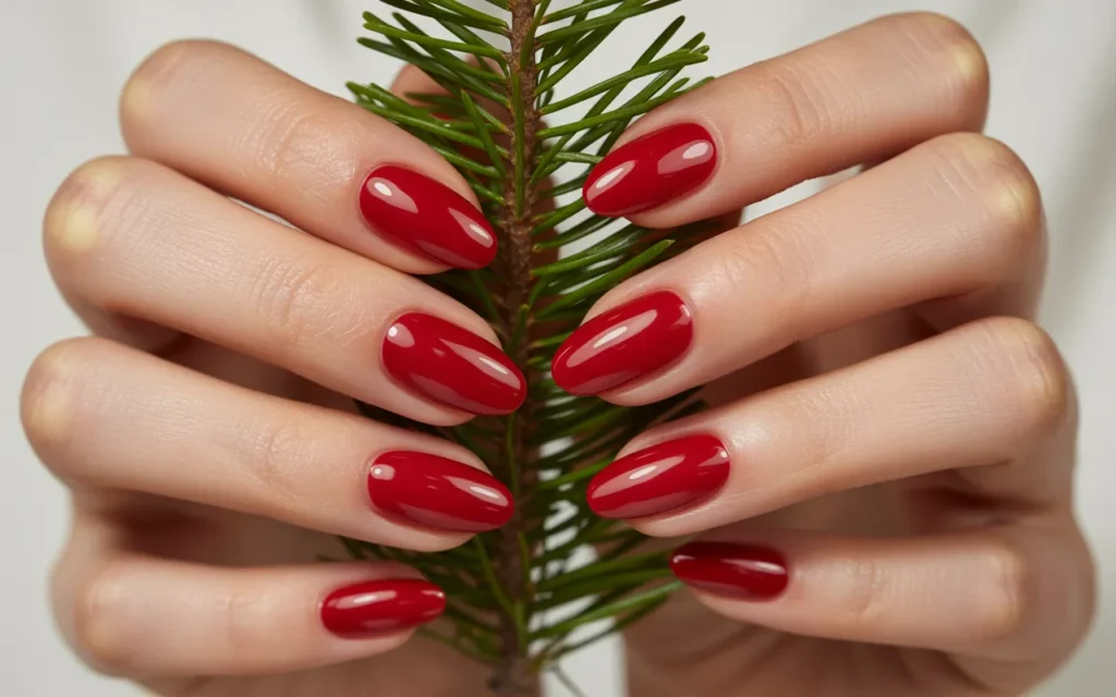 Classic Glossy Red Nails