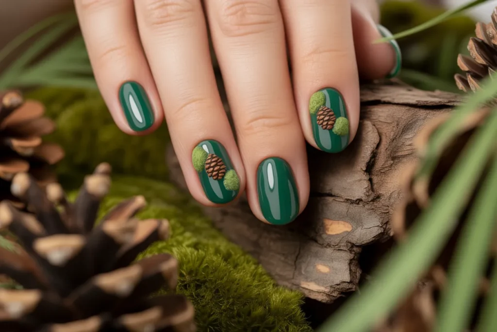 Deep Forest Green Nails