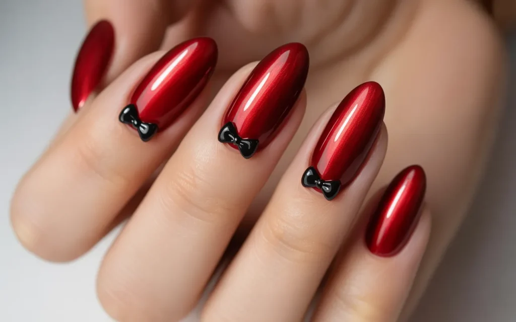 Red Cat-Eye Nails