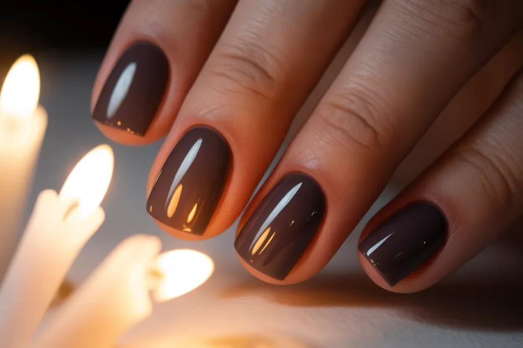 Matte Black Nails with Glossy Tips