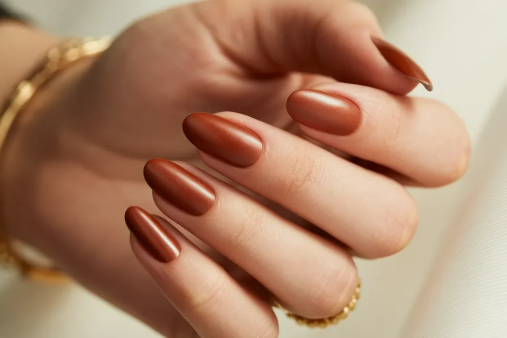 Cinnamon Velvet Nails