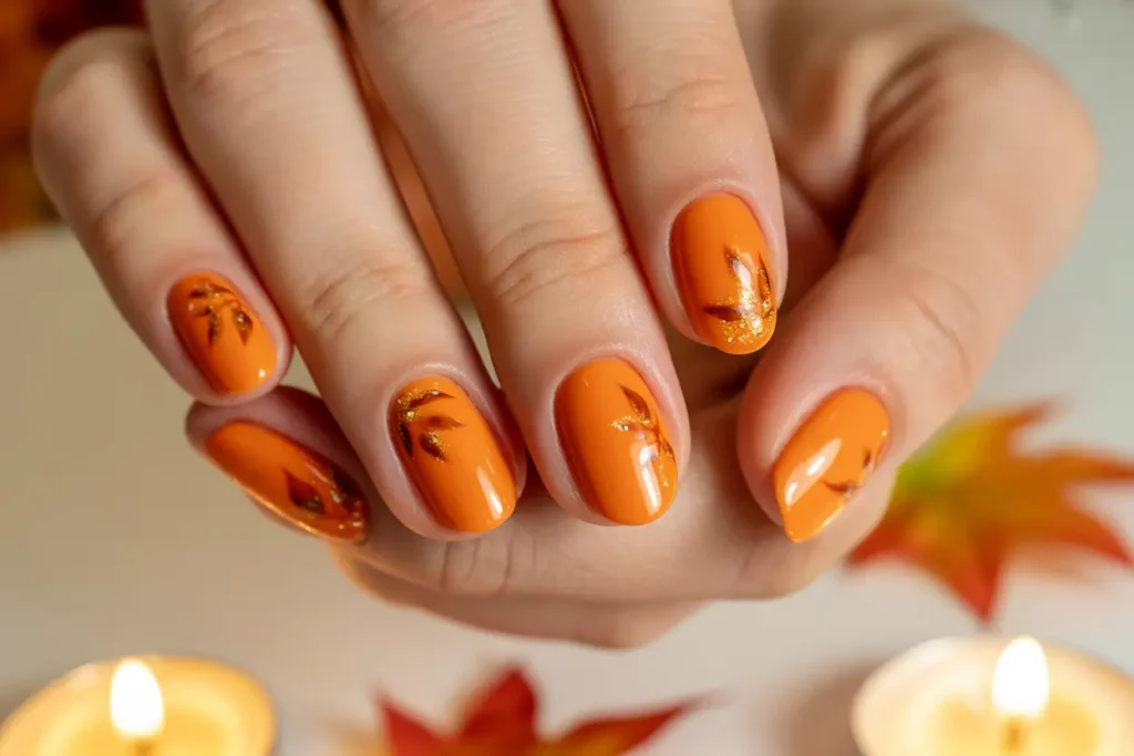 Pumpkin Patch Orange Nails