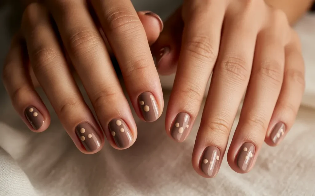 Warm Taupe with Minimalist Dots