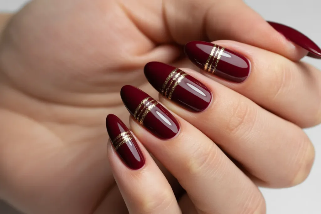 Almond-Shaped Tinsel Nails