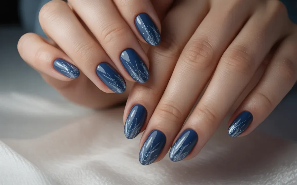 Dark Blue with Frost-Inspired Shimmer