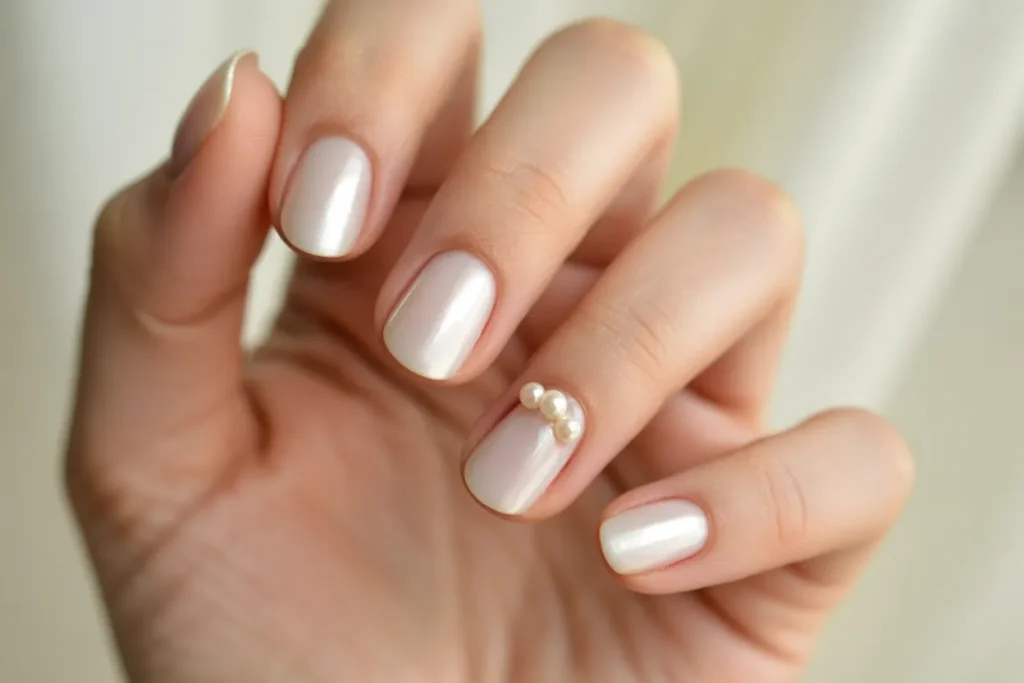 Sheer White with Pearl Embellishments