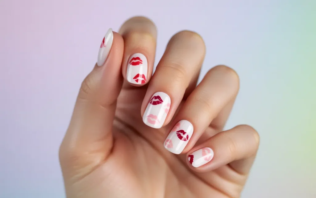 Kissy Lips Accent Nails
