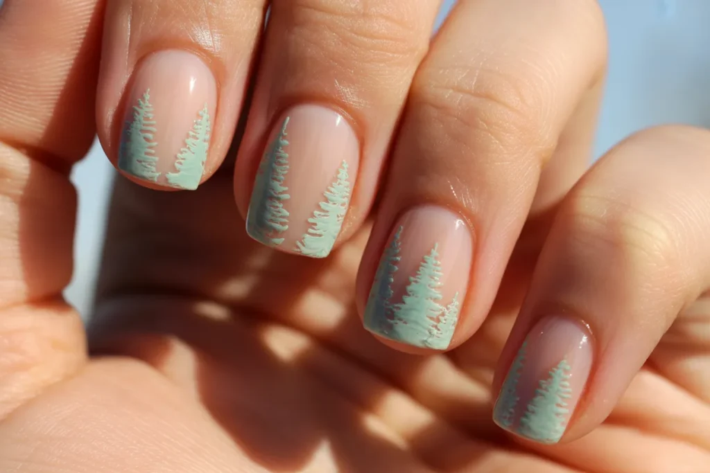 Frosted Pine Tree Silhouettes