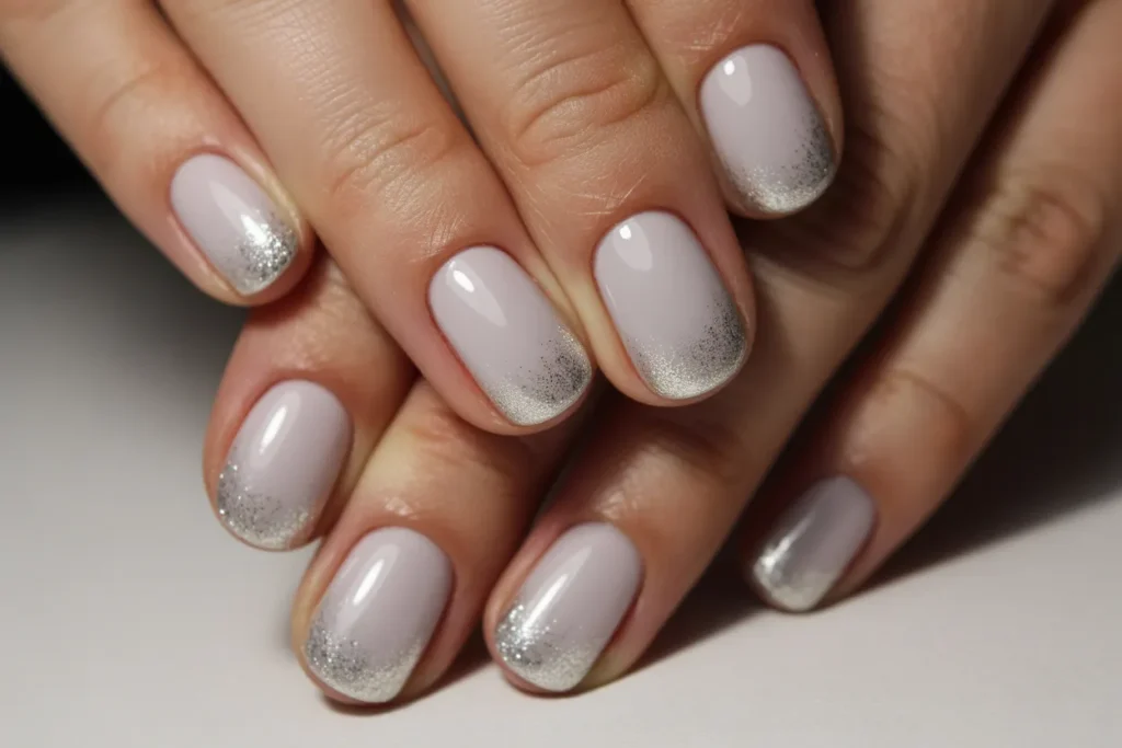 Frosted Ombre with Silver Sparkle