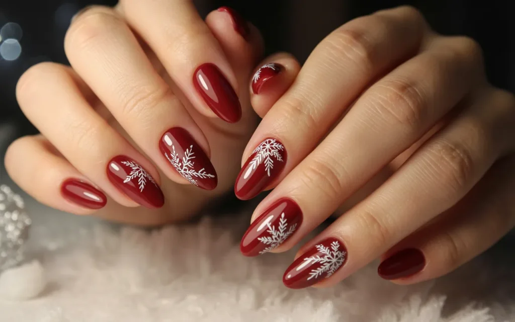 Deep Red with Snowflake Decals