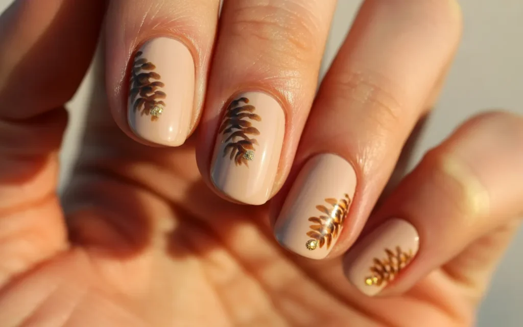 Creamy Beige with Tiny Pinecone Designs