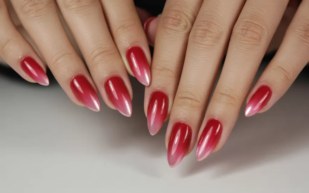 Red Aura Effect Nails