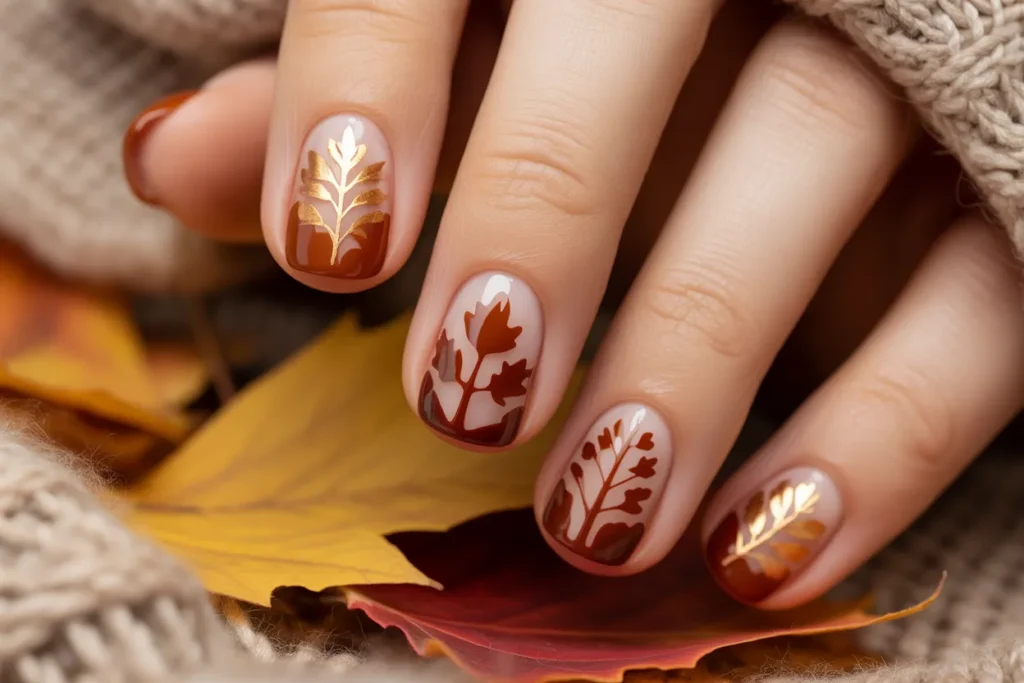 Autumn Cutout Nails