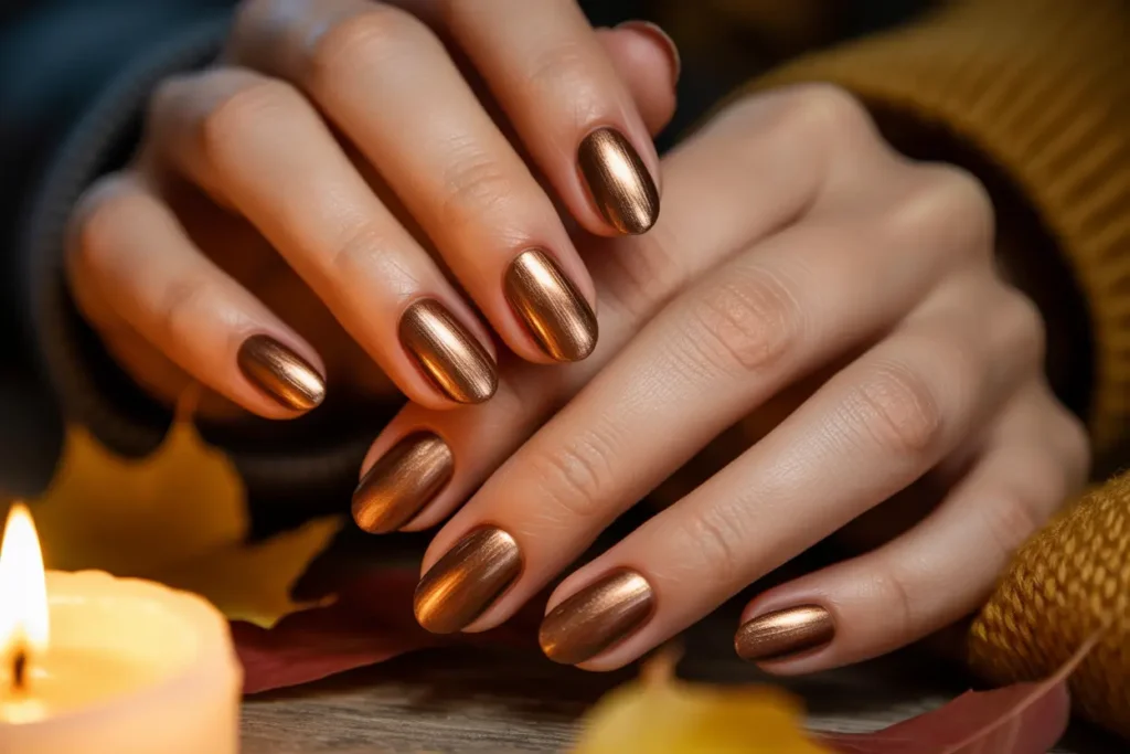 Brushed Bronze Nails