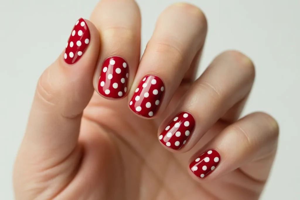 Elegant Red and White Polka Dots
