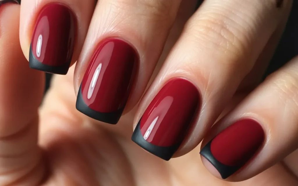 Glossy Deep Red with Matte Black Tips