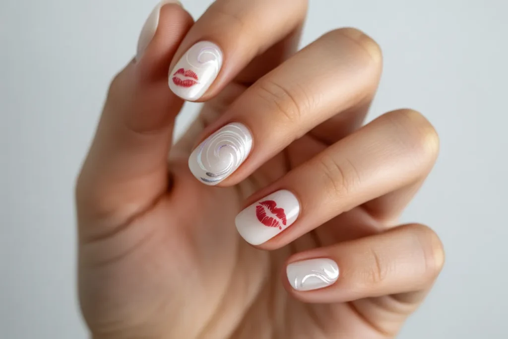 White Swirls & Kisses