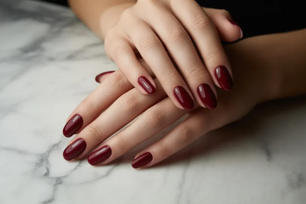 Bordeaux Red Nails