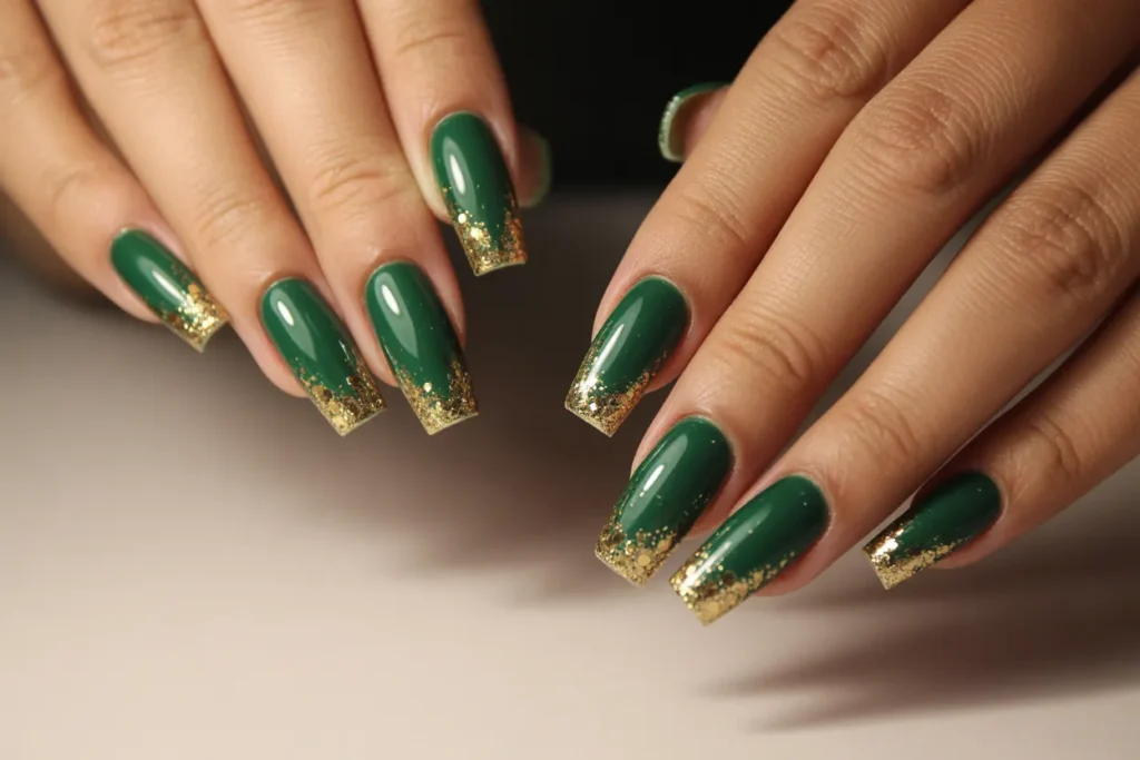 Green and Gold Glitter Gradient