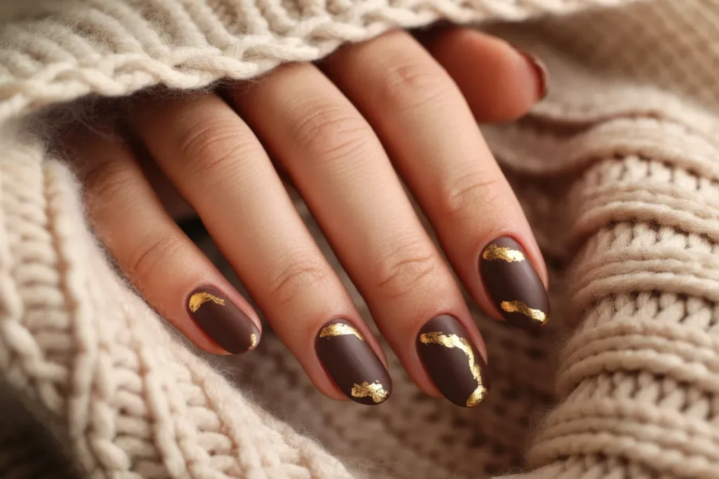Espresso Brown Matte Nails