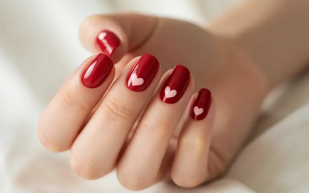 Deep Red Minimalist Nails