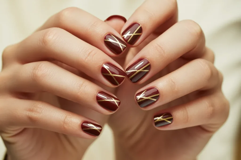 Deep Burgundy with Gold Striping Tape