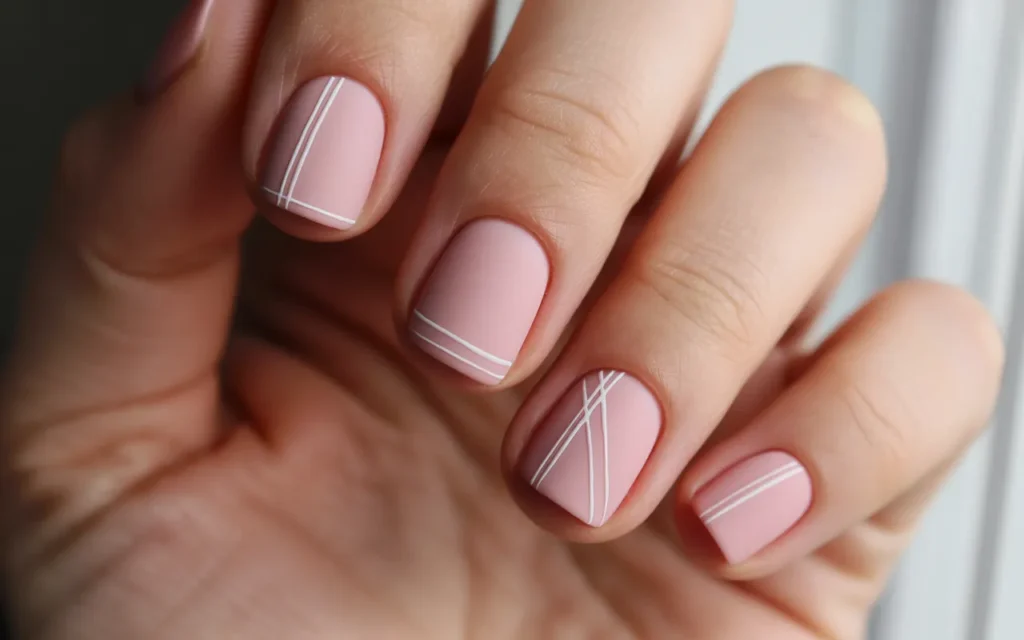 Soft Pink Matte with Icy Lines
