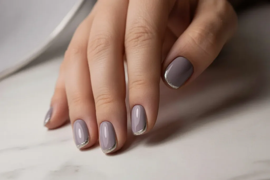 Soft Grey with Minimal Silver Lines