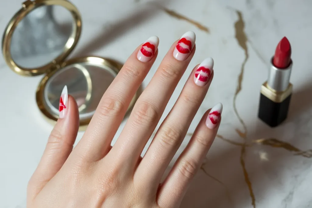 Lipstick-Stain Nails
