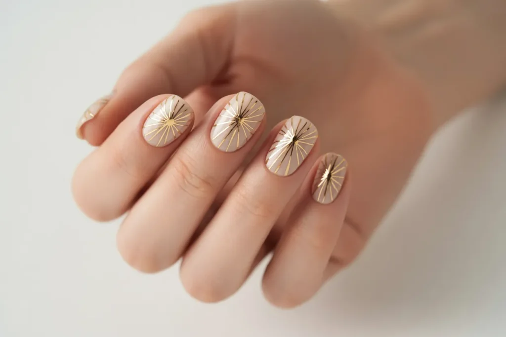 Greek Goddess Starburst Nails