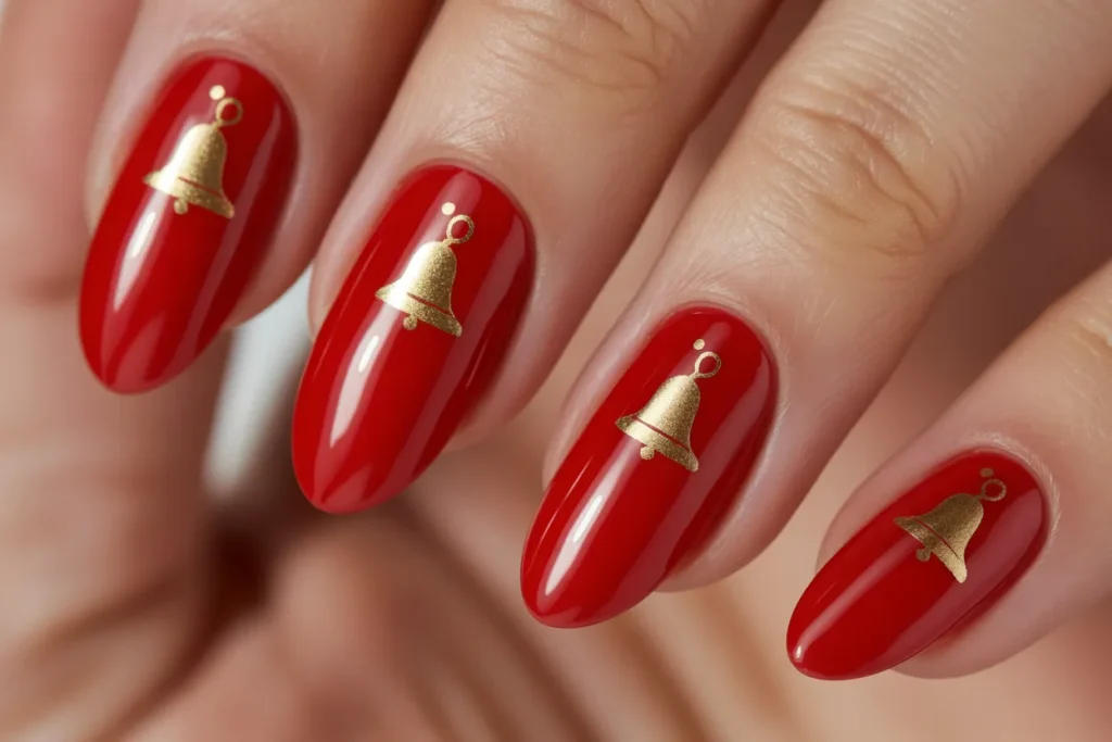 Classic Red with Tiny Gold Bells