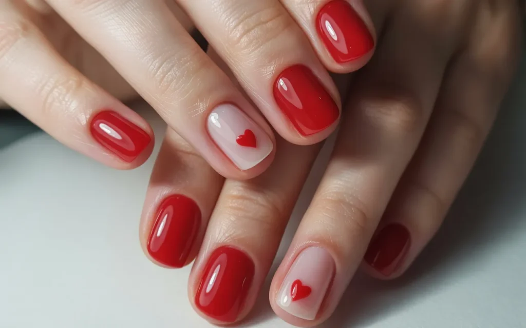 Red Jelly Heart Nails