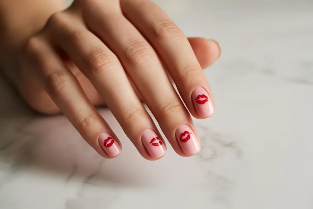 Matte Pink Kiss Nails